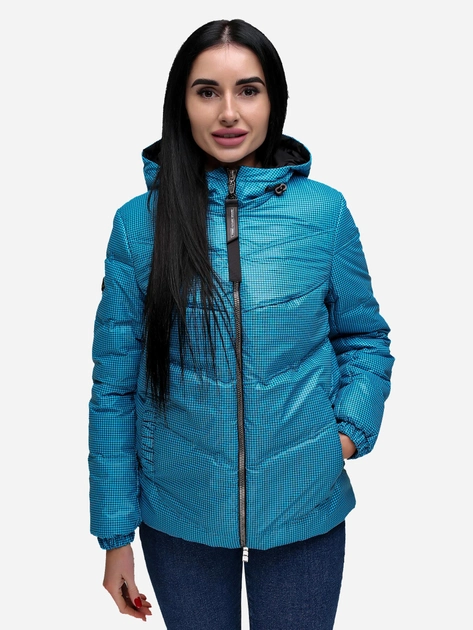 Акція на Куртка демісезонна з капюшоном жіноча Favoritti В-1237 Art.102008 D Тон 509 + Тон 21 44 Небесно-блакитна від Rozetka