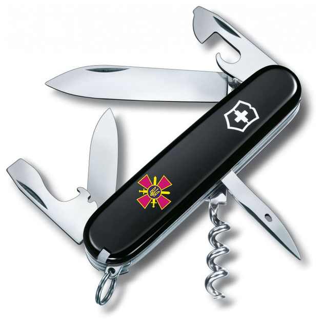 Нож Victorinox Spartan Army Black Емблема СВ ЗСУ (1.3603.3_W0020u) - изображение 1