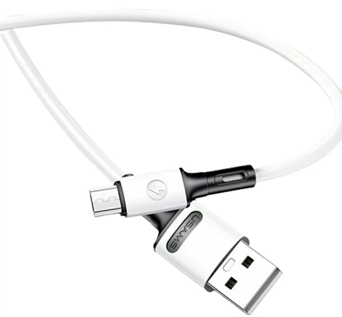 Kabel Usams U52 micro-USB 2A Fast Charge 1m Biały (6958444989006) - obraz 1