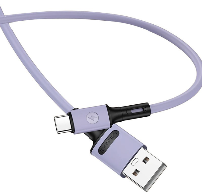 Kabel Usams U52 USB Typ-C 2A Fast Charge 1m Purpurowy (6958444989075) - obraz 1