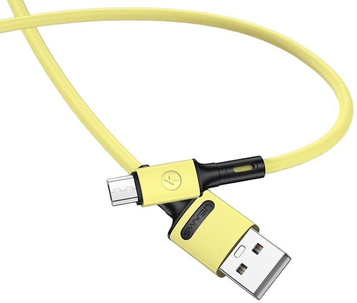 Kabel Usams U52 micro-USB 2A Fast Charge 1m Żółty (6958444989020) - obraz 1