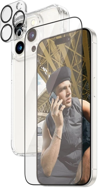 Zestaw etui plecki + szkło Panzer Glass 3-in-1 Ultra-Wide Fit Protection do Apple iPhone 15 Pro przezroczysty (B1173+2810) - obraz 1