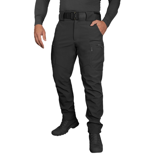 Тактичні зимові штани Camotec SoftShell Vent Чорні L - зображення 2