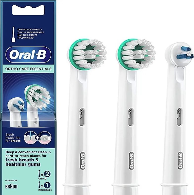 Końcówki do szczoteczki Oral B Orthocare Essentials 3 szt (4210201849735) - obraz 1