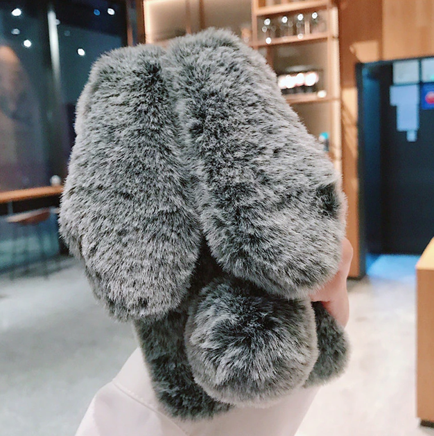 Чехол кролик плюшевый с ушками для Xiaomi Redmi 9A / Gray – фото ...