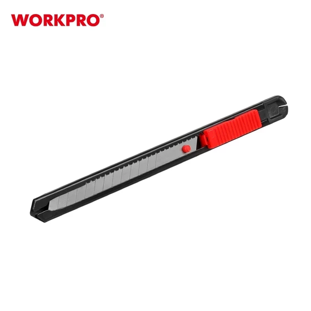 Ніж сегментний нержавіючий WORKPRO 9 мм WP212005 - Фото 2 Ніж сегментний нержавіючий WORKPRO 9 мм WP212005 - зображення 2