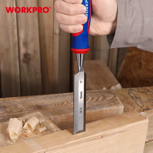 Набор стамесок-долото ударных WORKPRO (12, 20, 25 мм) CR-V PRO WP201301 - изображение 5