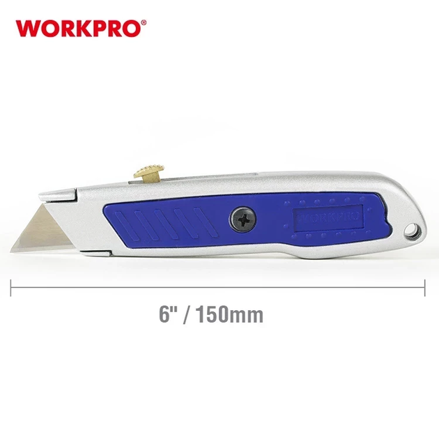 Ніж трапецієподібний алюмініевий WORKPRO W013006 - Фото 3 Ніж трапецієподібний алюмініевий WORKPRO W013006 - зображення 3