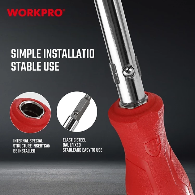 Отвертка 6 в 1 WORKPRO CR-V WP221066 - Фото 4 Отвертка 6 в 1 WORKPRO CR-V WP221066 - изображение 4
