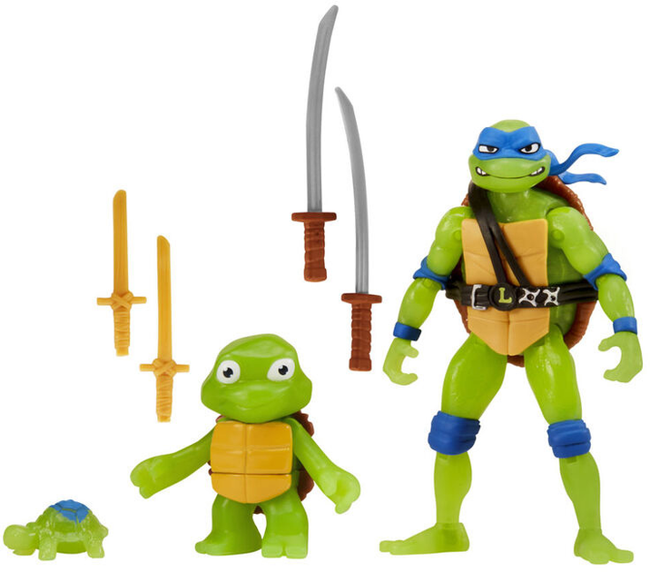 Zestaw figurek TMNT Mutant Mayhem Wojownicze Żołwie Ninja Evolution Leonardo 3 Pack (43377835813) - obraz 2