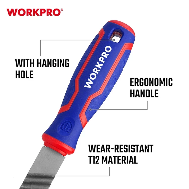 Набор напильников WORKPRO 200 мм (5 шт.) PRO WP201701 - изображение 4