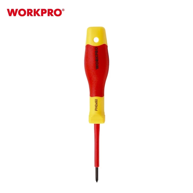Отвертка диэлектрическая крестовая WORKPRO PH0x60мм EN/IEC 60900 10000V PRO PLUS WP341007 - Фото 3 Отвертка диэлектрическая крестовая WORKPRO PH0x60мм EN/IEC 60900 10000V PRO PLUS WP341007 - изображение 3
