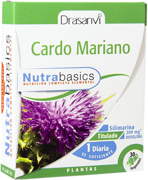 Suplement diety Drasanvi Cardo Mariano Nutrabasics 30 kapsułek (8436044513824) - obraz 1