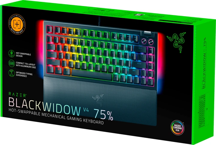 Клавиатура проводная Razer BlackWidow V4 75% Black (RZ03-05000100