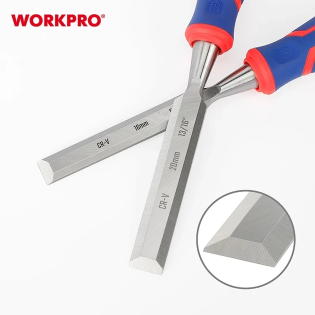 Стамеска - долото ударная WORKPRO 20 мм CR-V PRO WP243009 - Фото 2 Стамеска - долото ударная WORKPRO 20 мм CR-V PRO WP243009 - изображение 2
