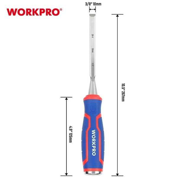 Стамеска - долото ударная WORKPRO 10 мм CR-V PRO WP243005 - Фото 5 Стамеска - долото ударная WORKPRO 10 мм CR-V PRO WP243005 - изображение 5