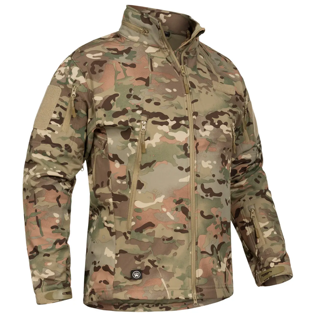 Тактична куртка Soft Shell Multicam софтшелл, армійська, водонепроникна з капюшоном р.2XL - зображення 1