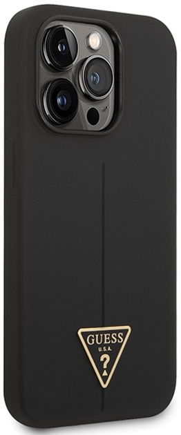 Etui plecki Guess Silicone Triangle do Apple iPhone 14 Pro Max Black (3666339065874) - obraz 3