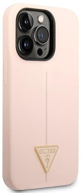Панель Guess Silicone Triangle для Apple iPhone 14 Pro Max Рожевий (3666339065959) - зображення 3