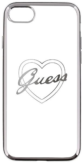 Панель Guess Signature Hearts для Apple iPhone 7 Сріблястий (3700740386538) - зображення 2