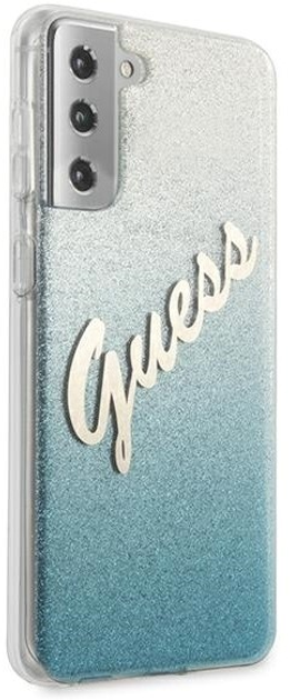 Панель Guess Glitter Gradient Script для Samsung Galaxy S21 Plus Синій (3700740496015) - зображення 3
