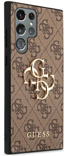 Панель Guess 4G Big Metal Logo для Samsung Galaxy S22 Ultra Коричневий (3666339046675) - зображення 3