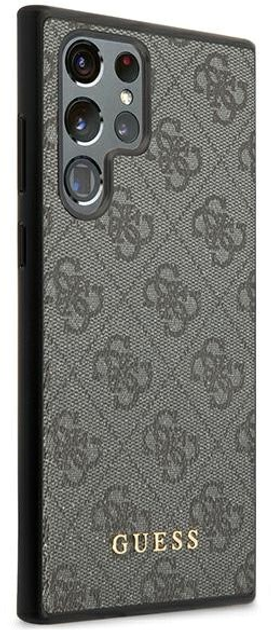 Etui plecki Guess 4G Metal Gold Logo do Samsung Galaxy S23 Ultra Grey (3666339116972) - obraz 3