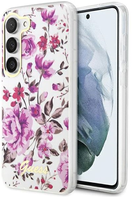 Панель Guess Flower Collection для Samsung Galaxy S23 Plus Білий (3666339117290) - зображення 1