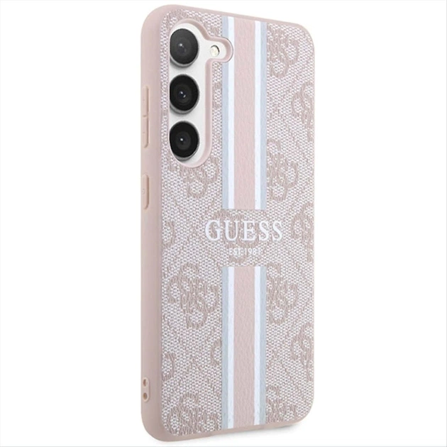 Etui plecki Guess 4G Printed Stripe do Samsung Galaxy S23 Pink (3666339117498) - obraz 3