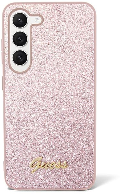 Панель Guess Glitter Script для Samsung Galaxy S23 Рожевий (3666339117313) - зображення 2