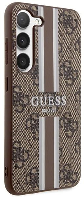 Панель Guess 4G Printed Stripe для Samsung Galaxy S23 Коричневий (3666339117467) - зображення 3