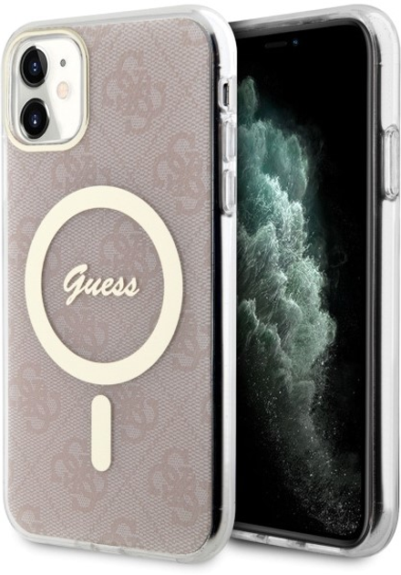 Etui plecki Guess 4G MagSafe do Apple iPhone 11 Pink (3666339127343) - obraz 2