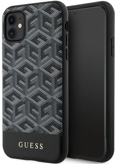Панель Guess G Cube Stripes MagSafe для Apple iPhone 11 Black (3666339125905) - зображення 1