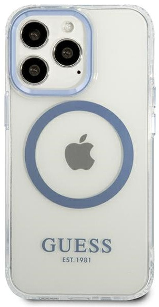 Etui plecki Guess Metal Outline Magsafe do Apple iPhone 13/13 Pro Blue (3666339057237) - obraz 2