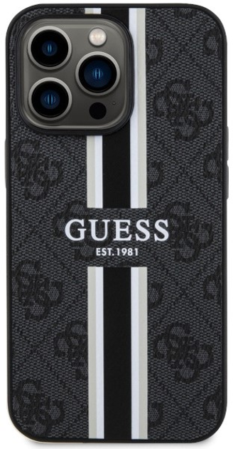 Etui plecki Guess 4G Printed Stripes MagSafe do Apple iPhone 13/13 Pro Black (3666339119652) - obraz 2