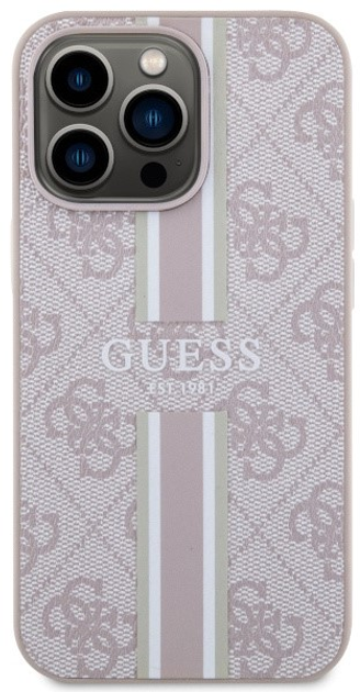 Панель Guess 4G Printed Stripes MagSafe для Apple iPhone 13/13 Pro Рожевий (3666339119850) - зображення 2