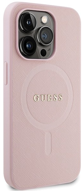 Панель Guess Saffiano MagSafe для Apple iPhone 13/13 Pro Рожевий (3666339156121) - зображення 3