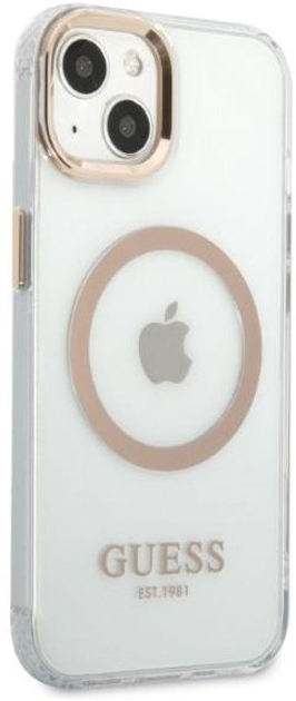 Панель Guess Metal Outline Magsafe для Apple iPhone 13 Золотий (3666339057145) - зображення 3
