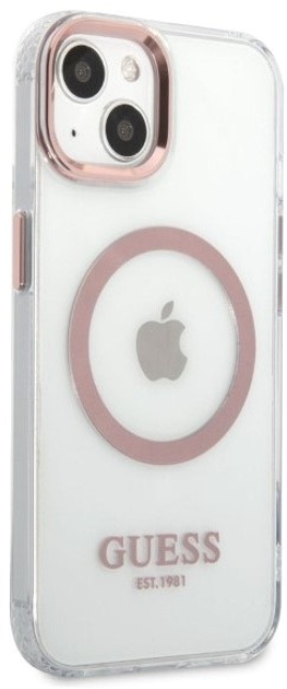 Панель Guess Metal Outline Magsafe для Apple iPhone 13 Рожевий (3666339057183) - зображення 3