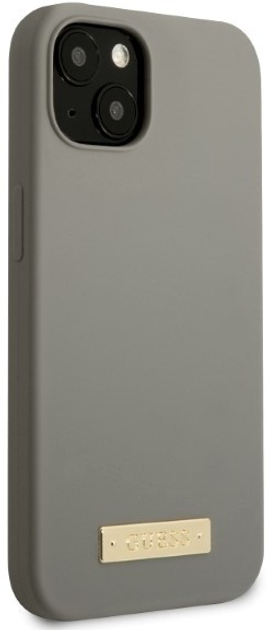 Etui plecki Guess Silicone Logo Plate MagSafe do Apple iPhone 13 Grey (3666339056902) - obraz 3