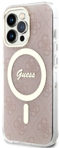 Etui plecki Guess 4G MagSafe do Apple iPhone 14 Pro Pink (3666339118280) - obraz 1