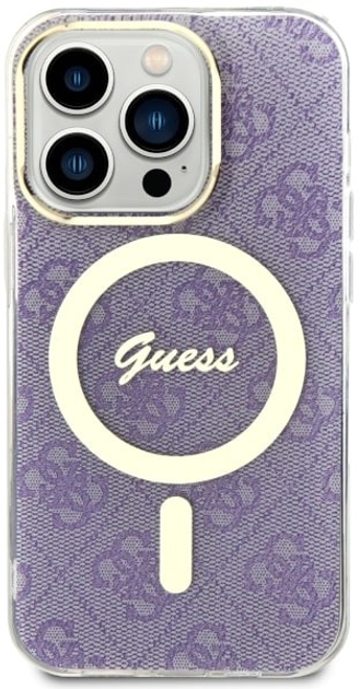 Etui plecki Guess 4G MagSafe do Apple iPhone 14 Pro Purple (3666339118242) - obraz 2