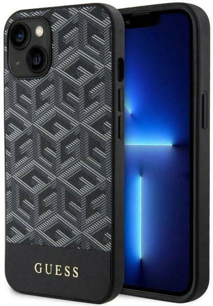 Панель Guess G Cube Stripes MagSafe для Apple iPhone 14 Plus Чорний (3666339112431) - зображення 1
