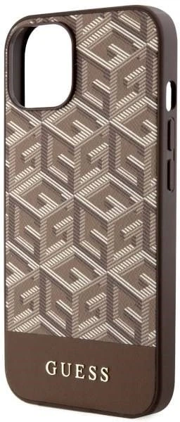 Etui plecki Guess G Cube Stripes MagSafe do Apple iPhone 14 Brown (3666339112462) - obraz 3
