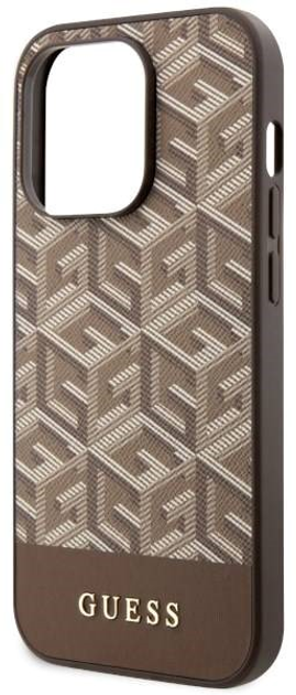 Etui plecki Guess G Cube Stripes MagSafe do Apple iPhone 14 Pro Max Brown (3666339112493) - obraz 3