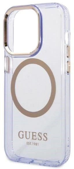 Панель Guess Gold Outline Translucent MagSafe для Apple iPhone 14 Pro Max Фіолетовий (3666339069575) - зображення 3