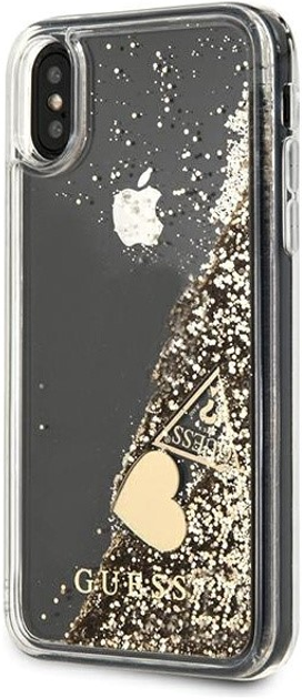 Etui plecki Guess Glitter Charms do Apple iPhone X/Xs Gold (3700740478578) - obraz 2