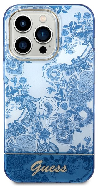 Панель Guess Porcelain Collection для Apple iPhone 14 Pro Max Синій (3666339064358) - зображення 2