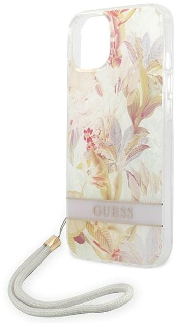 Etui plecki Guess Flower Strap do Apple iPhone 14 Plus Purple (3666339093921) - obraz 3