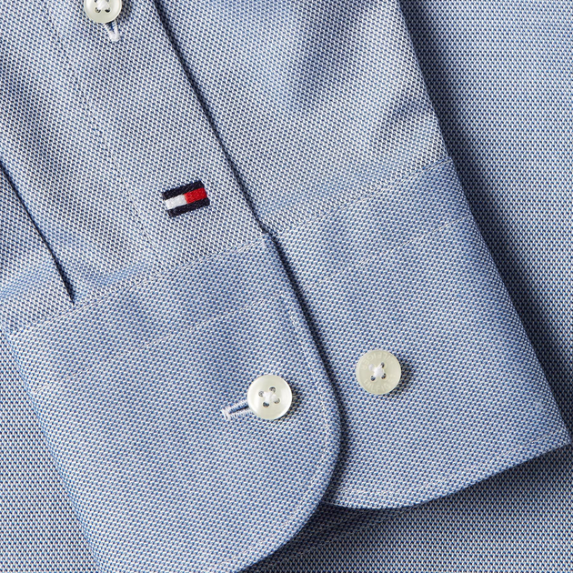 Koszula męska elegancka Tommy Hilfiger MW0MW32920 DXD NAVY 43 Niebieska (8720645105183) - obraz 4